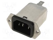 Connector: AC supply; socket; male; 15A; 250VAC; IEC 60320; C14 (E) SCHURTER