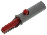 CROCODILE CLIP, 6MM, GREY/RED, 6A