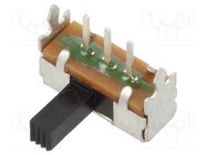 Switch: slide; Pos: 2; SPDT; 0.2A/30VDC; ON-ON; THT; -10÷60°C; 30mΩ E-SWITCH