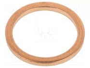 Gasket; copper; Thk: 1.5mm; Øint: 14mm; Øout: 18mm; DIN 7603 ELESA+GANTER