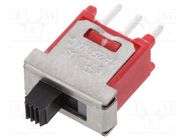 Switch: slide; Pos: 2; SPDT; 1A/250VAC; 3A/28VDC; ON-ON; THT; 10mΩ E-SWITCH