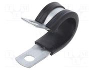 Fixing clamp; ØBundle : 16mm; steel; Cover material: EPDM HUMMEL