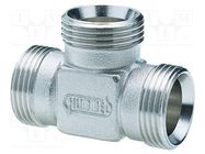 Tee; Ext.thread: G 3/4"; H: 40mm; Mat: nickel plated brass; L: 54mm HUMMEL