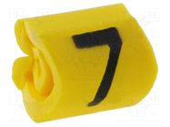 Markers; Marking: 7; 1÷3mm; PVC; yellow; -65÷105°C; leaded; HGDC1-3 HELLERMANNTYTON