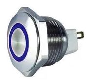 VR SW, ILLUM, SPST-NO, BLU, 0.1A, 48V