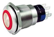 VR SW, ILLUM, DPST-NO/NC, RED, 5A, 250V