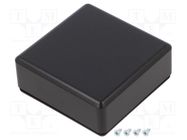 Enclosure: multipurpose; X: 71mm; Y: 71mm; Z: 27mm; ABS; black SUPERTRONIC