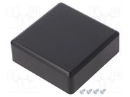 Enclosure: multipurpose; X: 71mm; Y: 71mm; Z: 21mm; ABS; black SUPERTRONIC