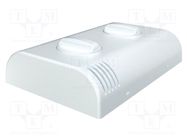 Enclosure: wall mounting; X: 80mm; Y: 120mm; Z: 33.2mm; ABS; white 