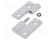 Hinge; Width: 40mm; cast zinc; silver; H: 40mm; right; Holes no: 4 