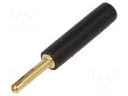 Connector: 2mm banana; adapter; black; gold-plated; 28.5mm; screw STÄUBLI