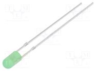 LED; 3mm; green; 30°; Front: convex; 2.8÷3.6VDC; No.of term: 2 OPTOSUPPLY