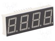 Display: LED; 7-segment; 14.2mm; 0.56"; No.char: 4; red/green; 40mcd OPTOSUPPLY