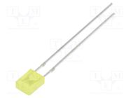 LED; rectangular; 2x4x5mm; yellow; 330÷500mcd; 100°; Front: flat OPTOSUPPLY