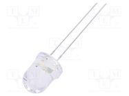 LED; 8mm; yellow; 2180÷3000mcd; 30°; Front: convex; 5VDC OPTOSUPPLY