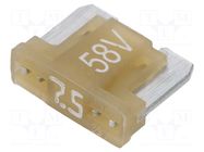 Fuse: fuse; 7.5A; 58VDC; automotive; 11mm; MINI; tin alloy ESKA