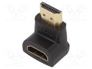 Adapter; HDMI socket 90°,HDMI plug; black VENTION