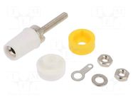 Connector: 4mm banana; socket; 15A; white; soldered,on panel CLIFF