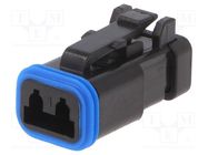 Connector: wire-wire; plug; female; PX0; for cable; PIN: 2; black BULGIN