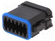 Connector: wire-wire; plug; female; PX0; for cable; PIN: 12; black BULGIN