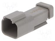 Connector: wire-wire; plug; male; PX0; for cable; PIN: 2; grey; IP68 