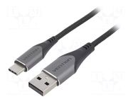 Cable; USB 2.0; USB A plug,USB C plug; nickel plated; 0.25m VENTION