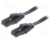 Patch cord; U/UTP; 6; stranded; OFC; PVC; black; 0.5m; 32AWG VENTION