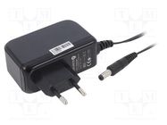 Power supply: switching; mains,plug; 24VDC; 1A; 24W; Plug: EU; black POS