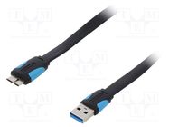 Cable; OTG,USB 3.0; USB A plug,USB B micro plug; 1m; black VENTION