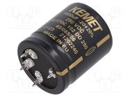 Capacitor: electrolytic; SNAP-IN; 1000uF; 250VDC; Ø35x40mm; ±20% KEMET