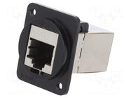 Coupler; FT; Cat: 5e; shielded; 8p8c; RJ45 socket,both sides; metal CLIFF