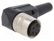 Connector: M16; plug; female; PIN: 4; 5A; 250V; soldering; for cable LUMBERG
