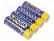 Battery: alkaline; AA; 1.5V; non-rechargeable; Ø14.5x50.5mm; 4pcs. VARTA MICROBATTERY