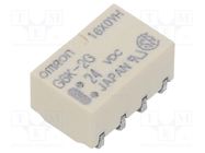 Relay: electromagnetic; DPDT; Ucoil: 24VDC; Icontacts max: 1A; G6K OMRON Electronic Components