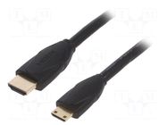 Cable; HDMI plug,mini HDMI plug; PVC; 2m; black; HDMI 2.0 VENTION