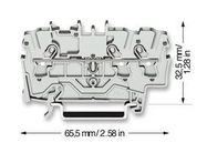 TERMINAL BLOCK, DIN RAIL, 3POS, 12AWG