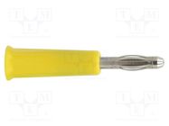 Connector: 4mm banana; plug; 36A; yellow; nickel plated; on cable DONAU ELEKTRONIK