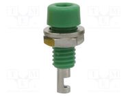 Connector: 2mm banana; socket; 10A; green; on panel,screw DONAU ELEKTRONIK