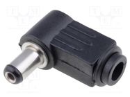 Connector: DC supply; plug; female; 5.5/2.1mm; 5.5mm; 2.1mm; 9mm 