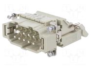 Connector: HDC; contact insert; male; 16A; 500V; Han E® AV; PIN: 10 HARTING