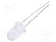 LED; 5mm; white cold; 14250÷28500mcd; 15°; Front: convex EVERLIGHT