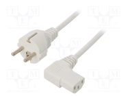 Cable; 3x1mm2; CEE 7/7 (E/F) plug,IEC C13 female 90°; PVC; 3m LIAN DUNG