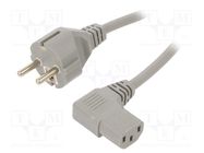 Cable; 3x1mm2; CEE 7/7 (E/F) plug,IEC C13 female 90°; PVC; 5m LIAN DUNG