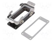 Enclosure for connectors: HDC; size 16B; Han® M; IP65; zinc alloy HARTING