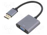 Converter; DisplayPort 1.1; 0.15m; grey; Enclos.mat: aluminium LOGILINK