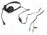 Headphones with microphone; black; Jack 3,5mm x2; 1.8m; 32Ω; 98dB LOGILINK