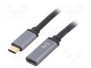 Cable; USB 3.2; USB C socket,USB C plug; 0.5m; black LOGILINK