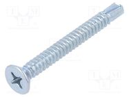 Screw; for metal; 6.3x50; Head: countersunk; Phillips; PH3; zinc BOSSARD