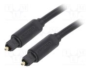 Cable; Toslink plug,both sides; 2m; Plating: gold-plated; black VENTION