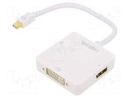 Adapter; DisplayPort 1.2,DVI 1.0,HDCP 1.3; white LOGILINK